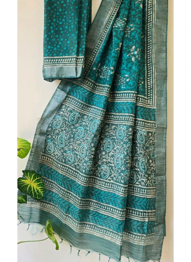 Cotton  Morpeach Daily Wear Printed Saree